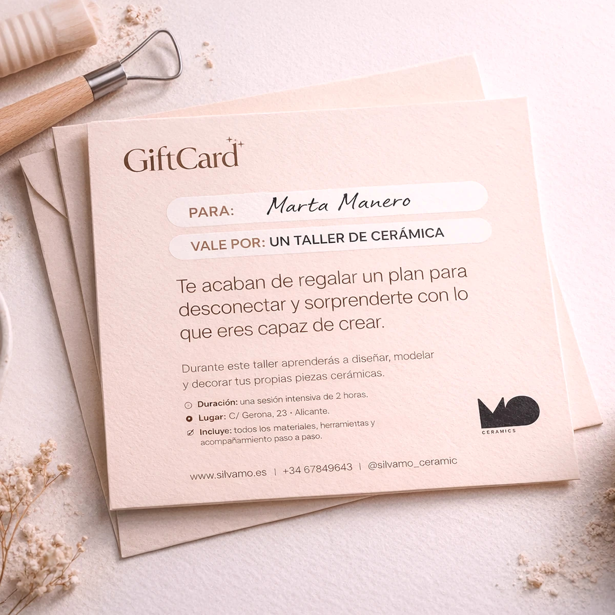 Tarjeta regalo personalizada de SilviaMo Ceramics